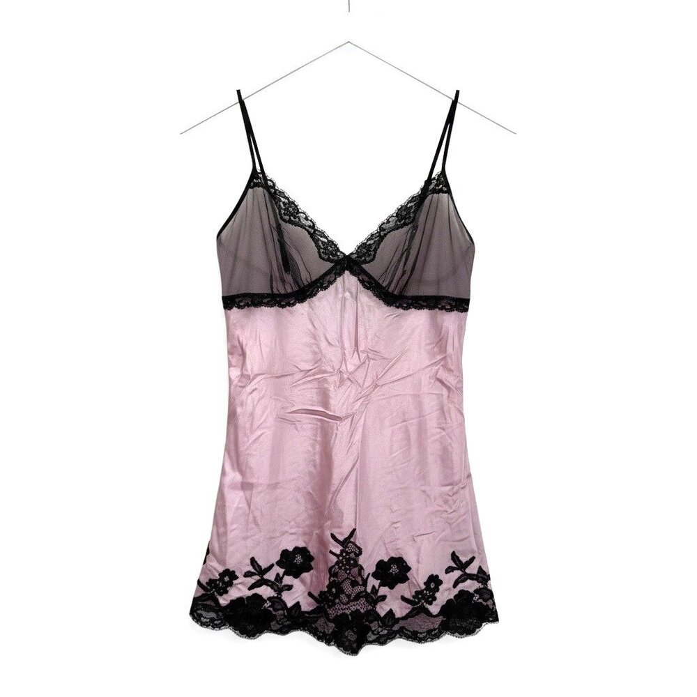 Vintage Victoria's Secret 100% Silk Pink Lace Slip Dress Size S Y2K - Picture 3 of 14